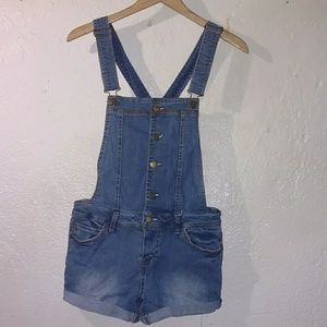Overall Jean Shorts